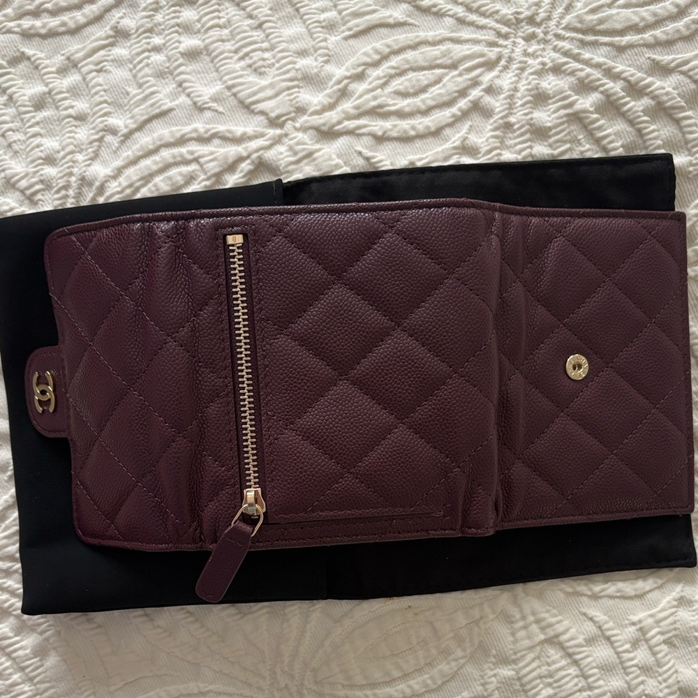 Chanel Plum Quilted Wallet - Picture 8 of 8